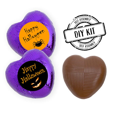 Halloween Heart Chocolates Kit - Purple- Pack 24