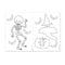 Cute Skeleton and Ghost Halloween Colouring In Sheet - A4