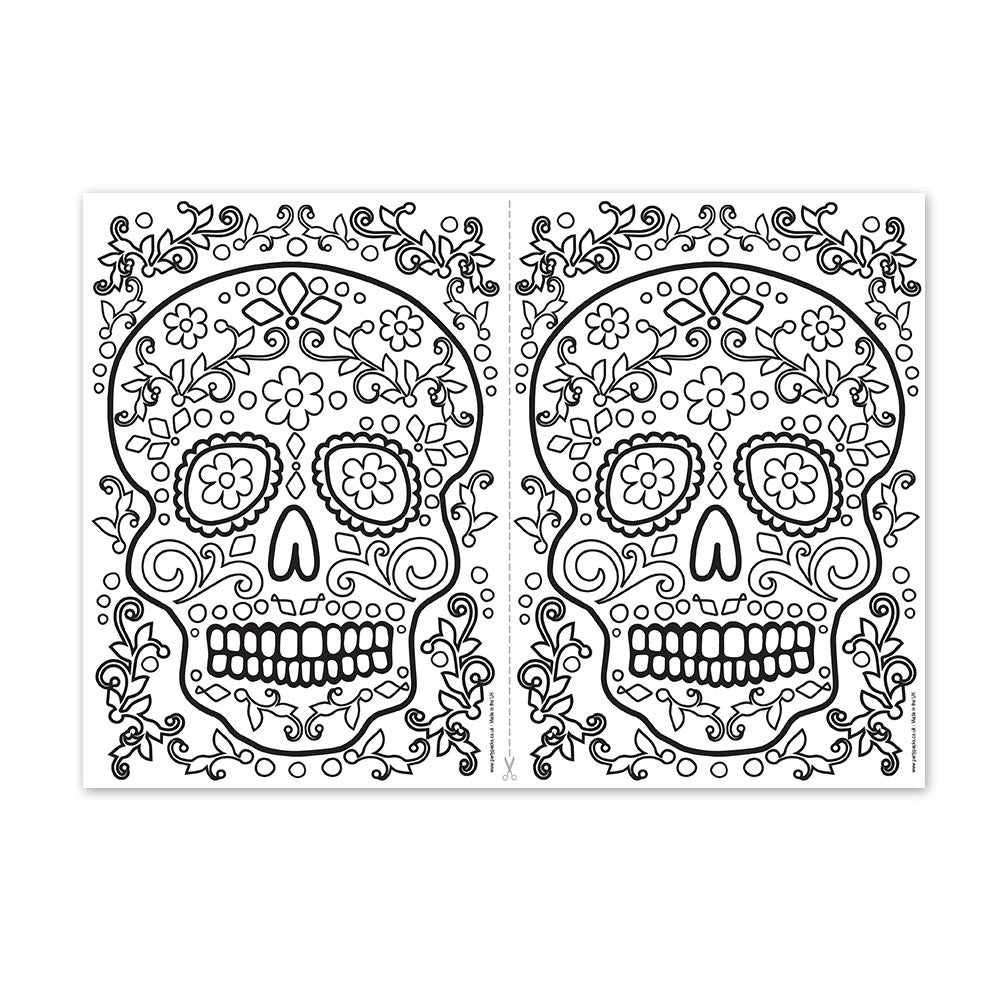 Sugar Skull Halloween Colouring In Sheet - A4