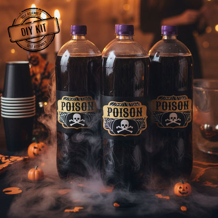 Halloween Poison Drinks Bottle Labels - Spooky Party Decorations (Sheet of 4)