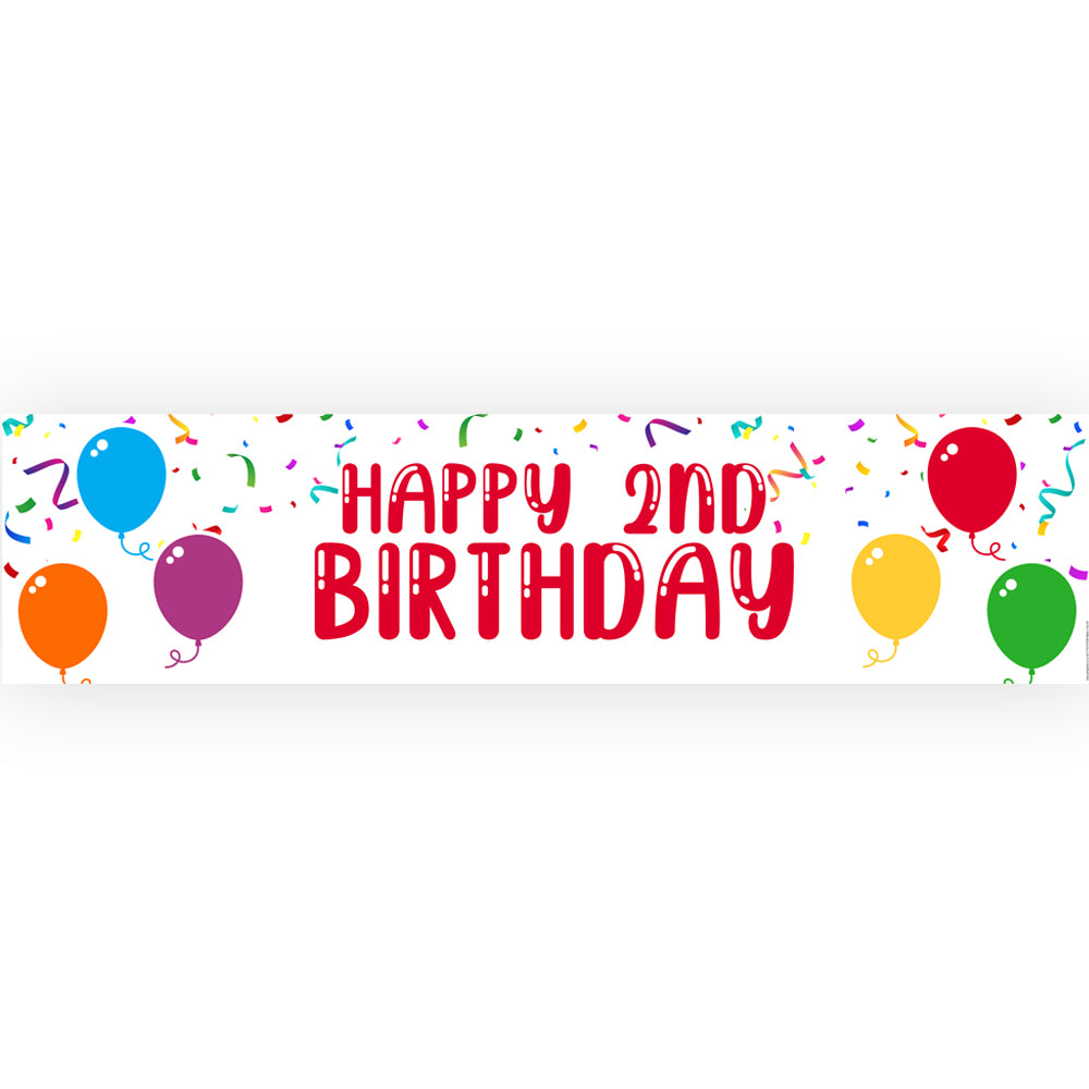 Happy 2nd Birthday Balloon Banner - 1.2m
