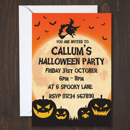 Happy Halloween Personalised Invitations - Pack of 16