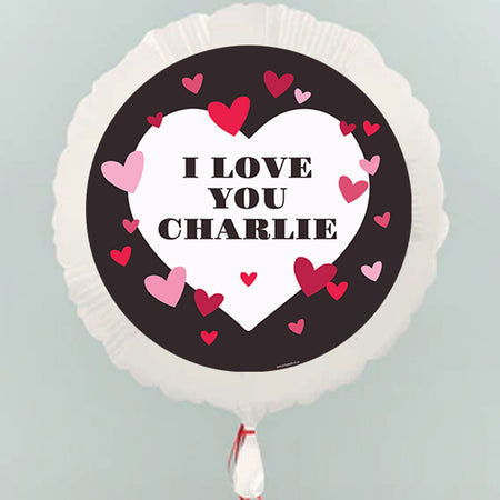 Hearts and Text Personalised Love Photo Balloon (Non Inflated)