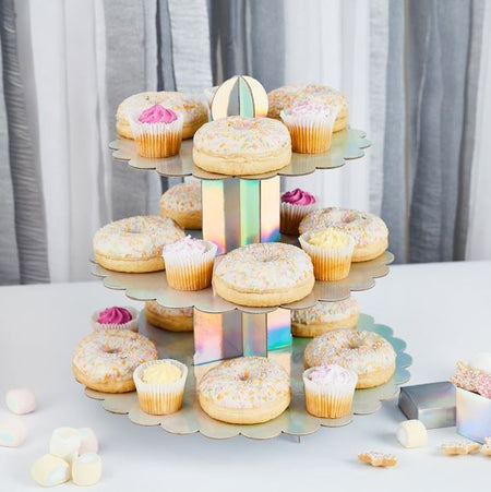 Iridescent 3 Tier Cake Stand