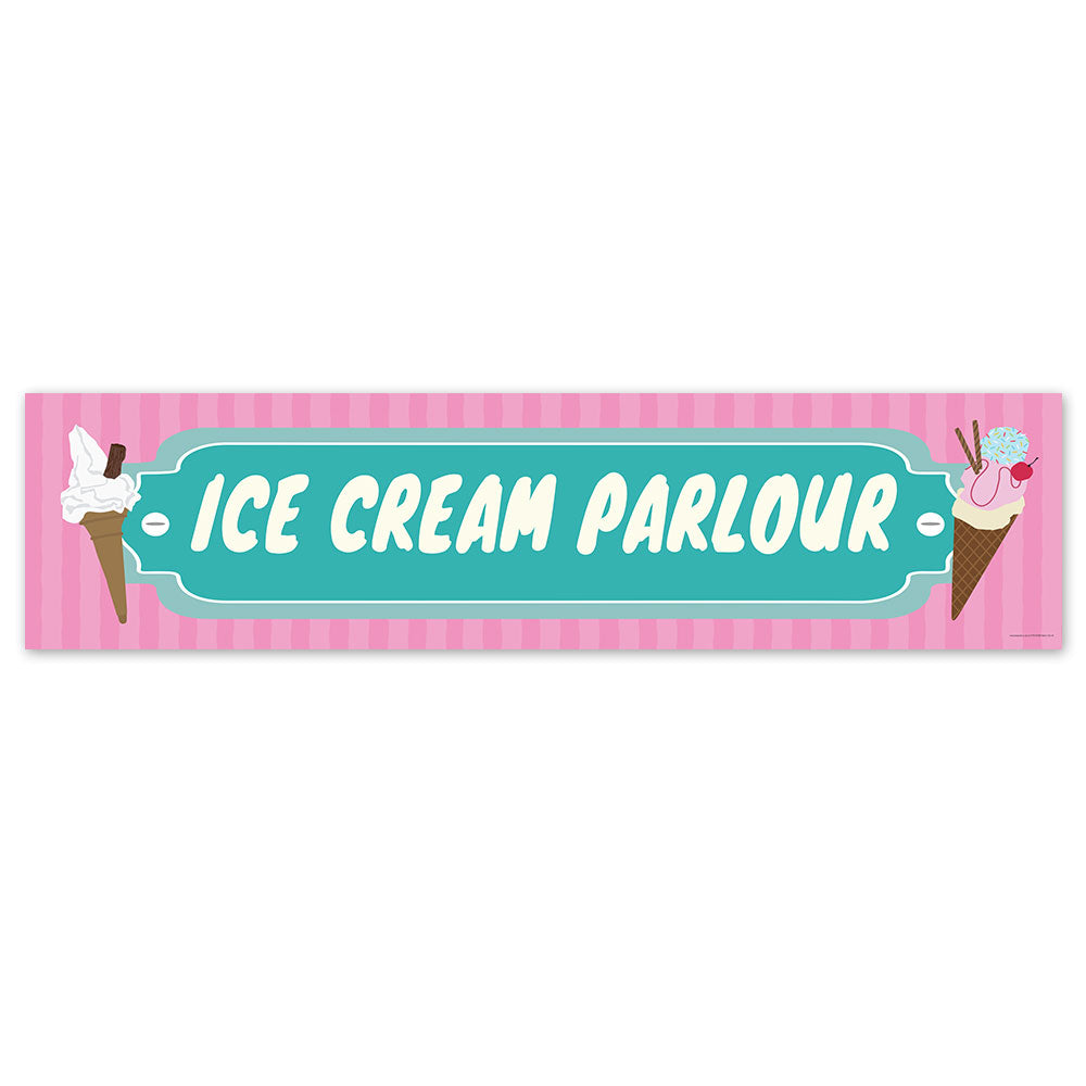 Ice Cream Parlour Banner Sign - 120cm x 30cm