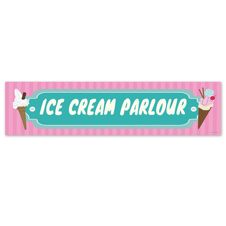 Ice Cream Parlour Banner Sign - 120cm x 30cm