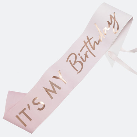 It's My Birthday Pink Ombre Rose Gold Birthday Sash