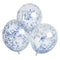 Baby Shower Blue Ready To Pop Latex Confetti Balloons - 12