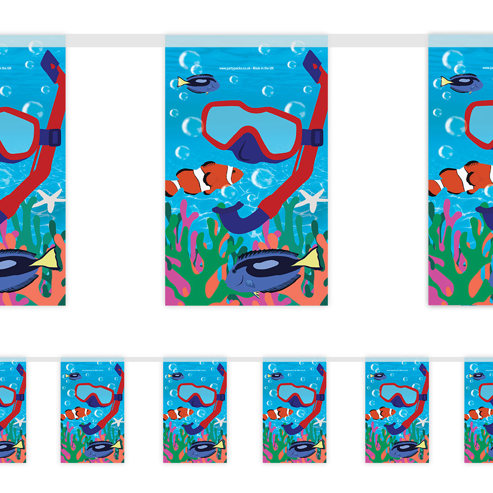 Jet Set Holiday Snorkel Under the Sea Paper Bunting Decoration - 2.4m