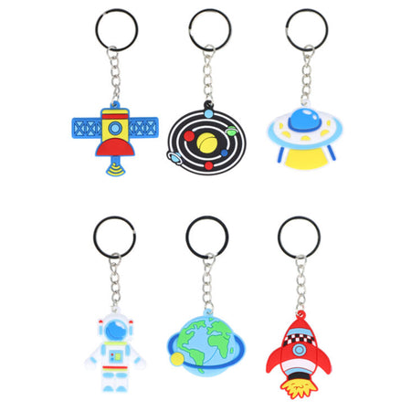 Space Themed Keyrings - 4cm - Assorted Designs - Each