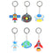 Space Themed Keyrings - 4cm - Assorted Designs - Each