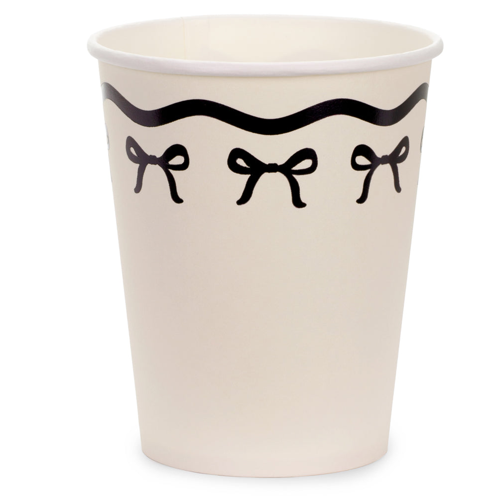 Black Bow Paper Cups - 220ml - Pack of 6