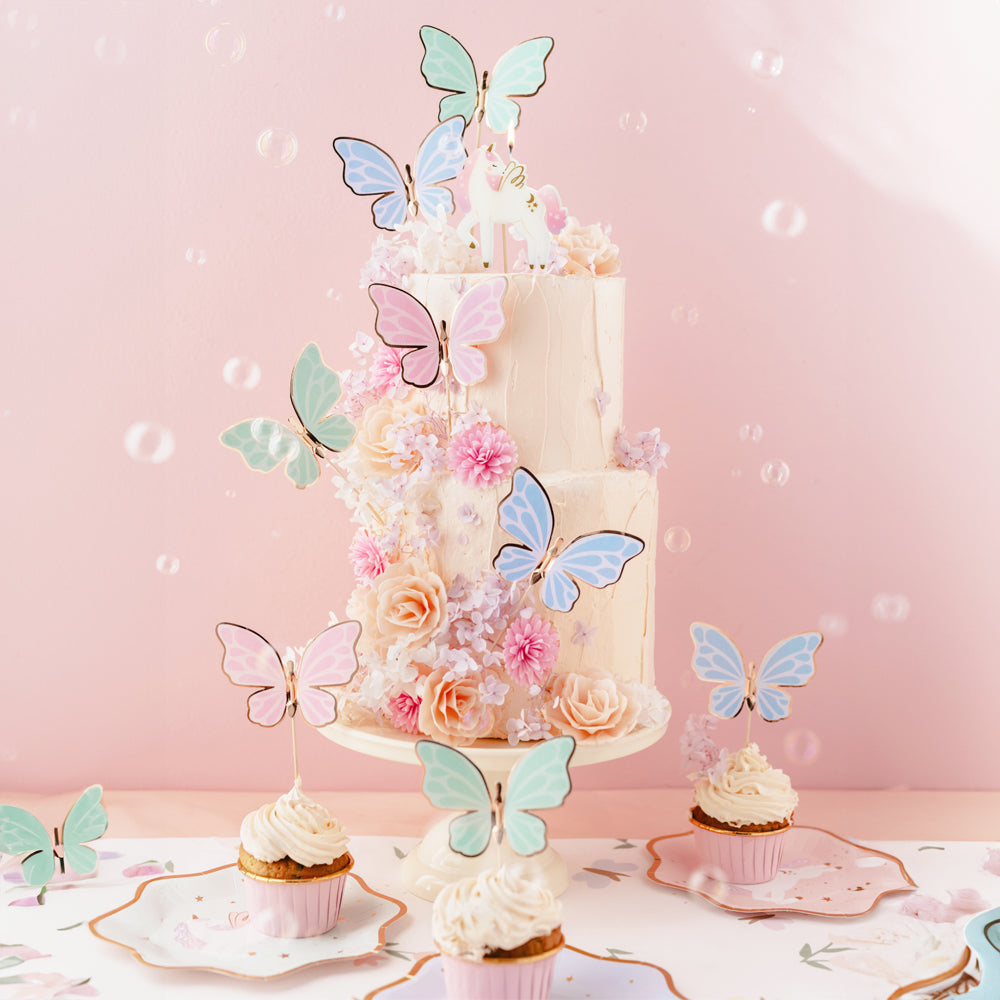 Buutterfly Topper Butterfly Cake Topper Decorations - Pack of 9 | Balloons & Accessories ...