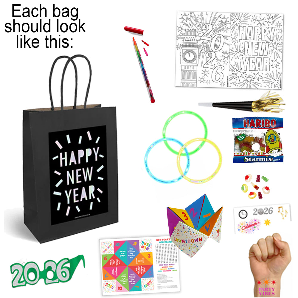 Kid's New Year's Eve Party Bag Entertainment Kit For 4