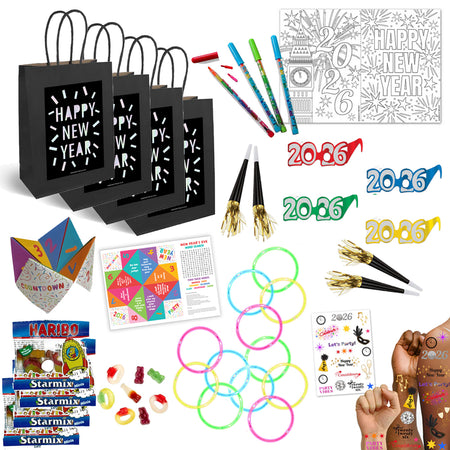 Kid's New Year's Eve Party Bag Entertainment Kit For 4