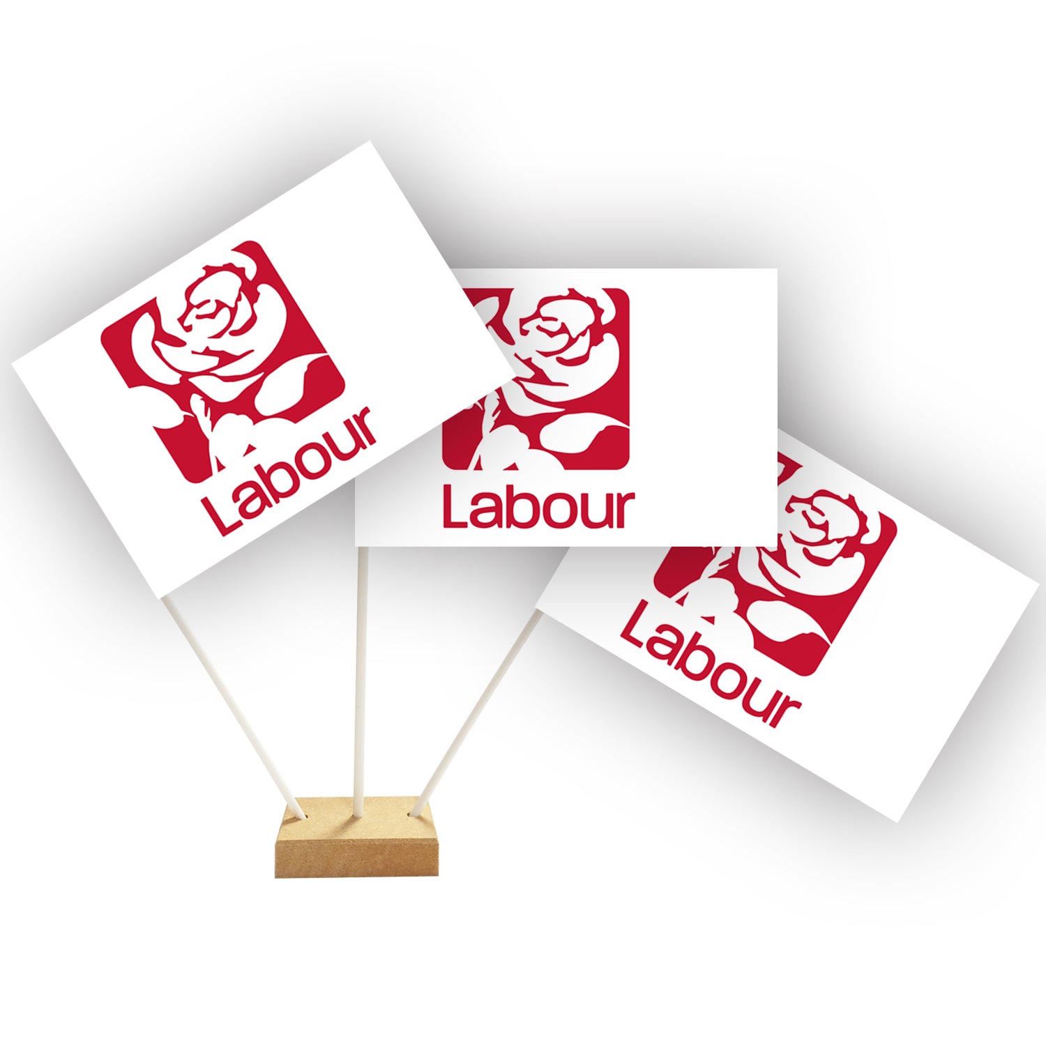 Labour Party Paper Table Flags - 15cm on 30cm Pole - Each