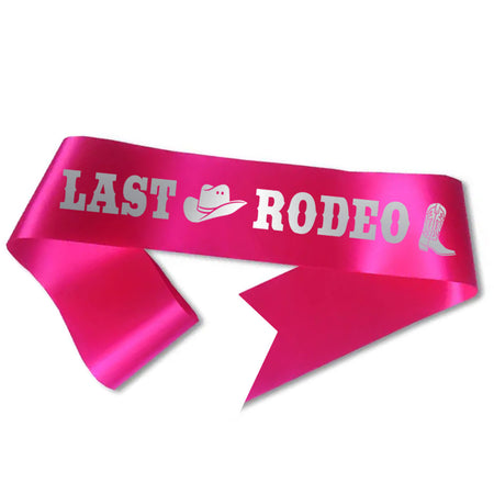 Last Rodeo Pink Cowgirl Hen Party Sash - 100mm