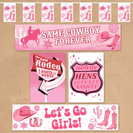 The Last Rodeo Hen Party Paper Decoration Pack
