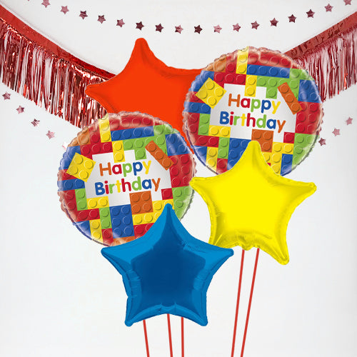 Inflated Building Blocks Balloon Bundle in a Box | Party Packs