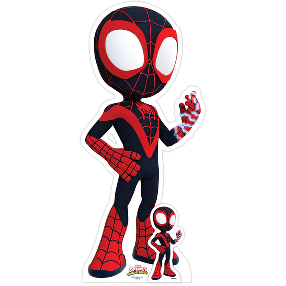 Spin Miles Morales Lifesize Cardboard Cutout With FREE Mini Table Cutout - 92cm