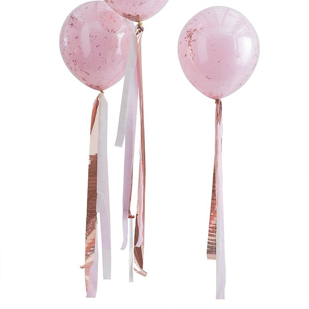 Rose Gold and Pink Balloon Tail Streamers - 14m