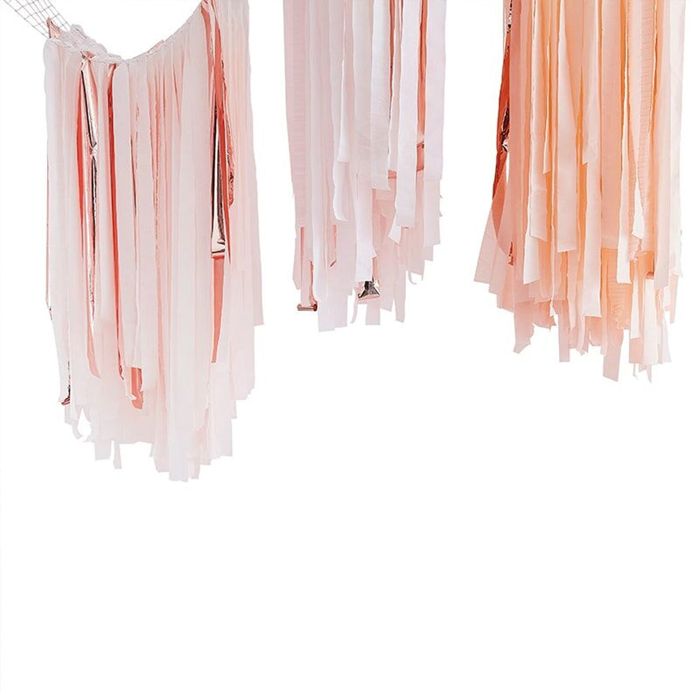 Blush and Rose Gold Ceiling Streamers Decoration Kit