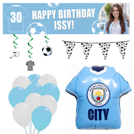 Personalised Manchester City FC Football Decoration Party Pack
