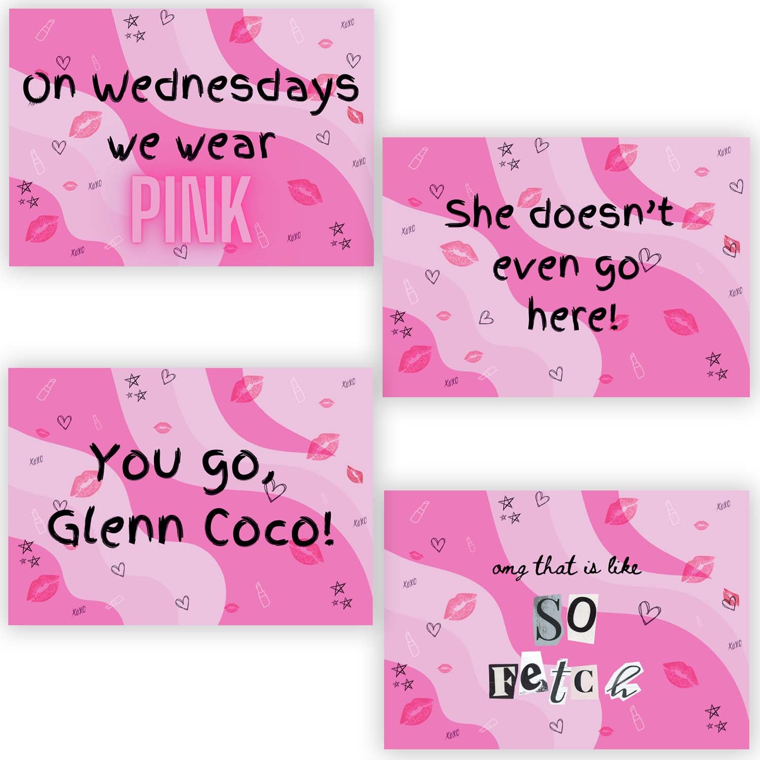 Mean Girls Quotes Poster Decorations - A3 - Pack of 4