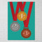Gold, Silver and Bronze Medal Poster - A3