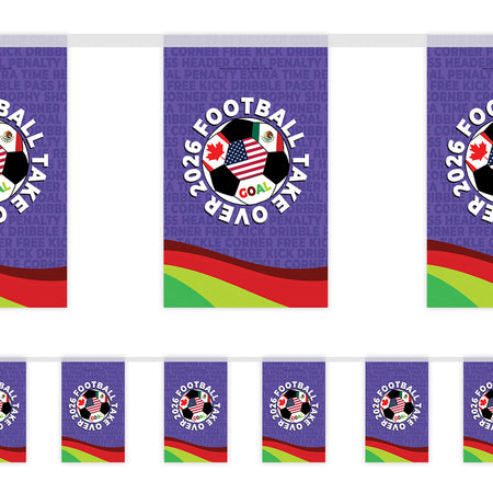 Football Take Over 2026 Paper Bunting Decoration - 2.4m