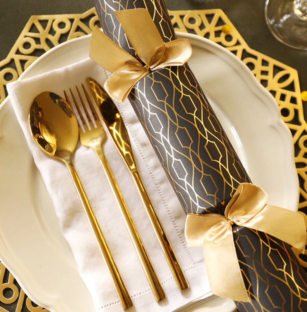 Christmas Crackers Black & Gold Luxury Eco-Friendly - 13" - Each