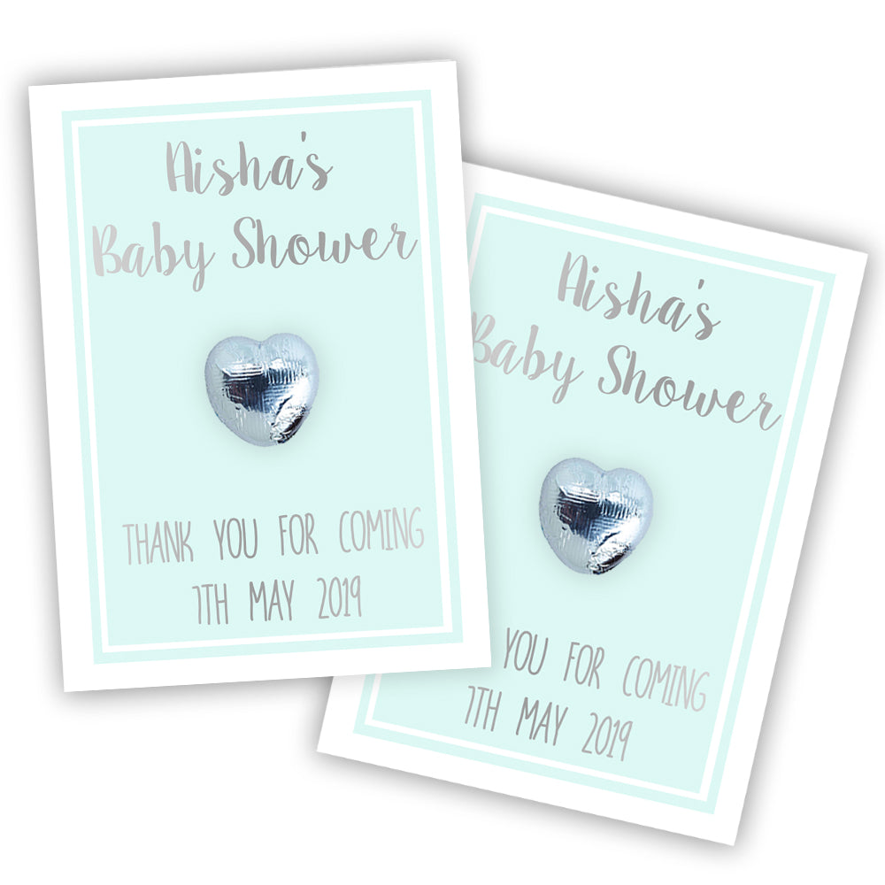 Personalised Baby Shower Favours - Mint - Pack of 8