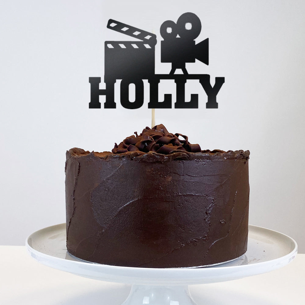 Personalised Movie Night Hollywood Foil Cake Topper