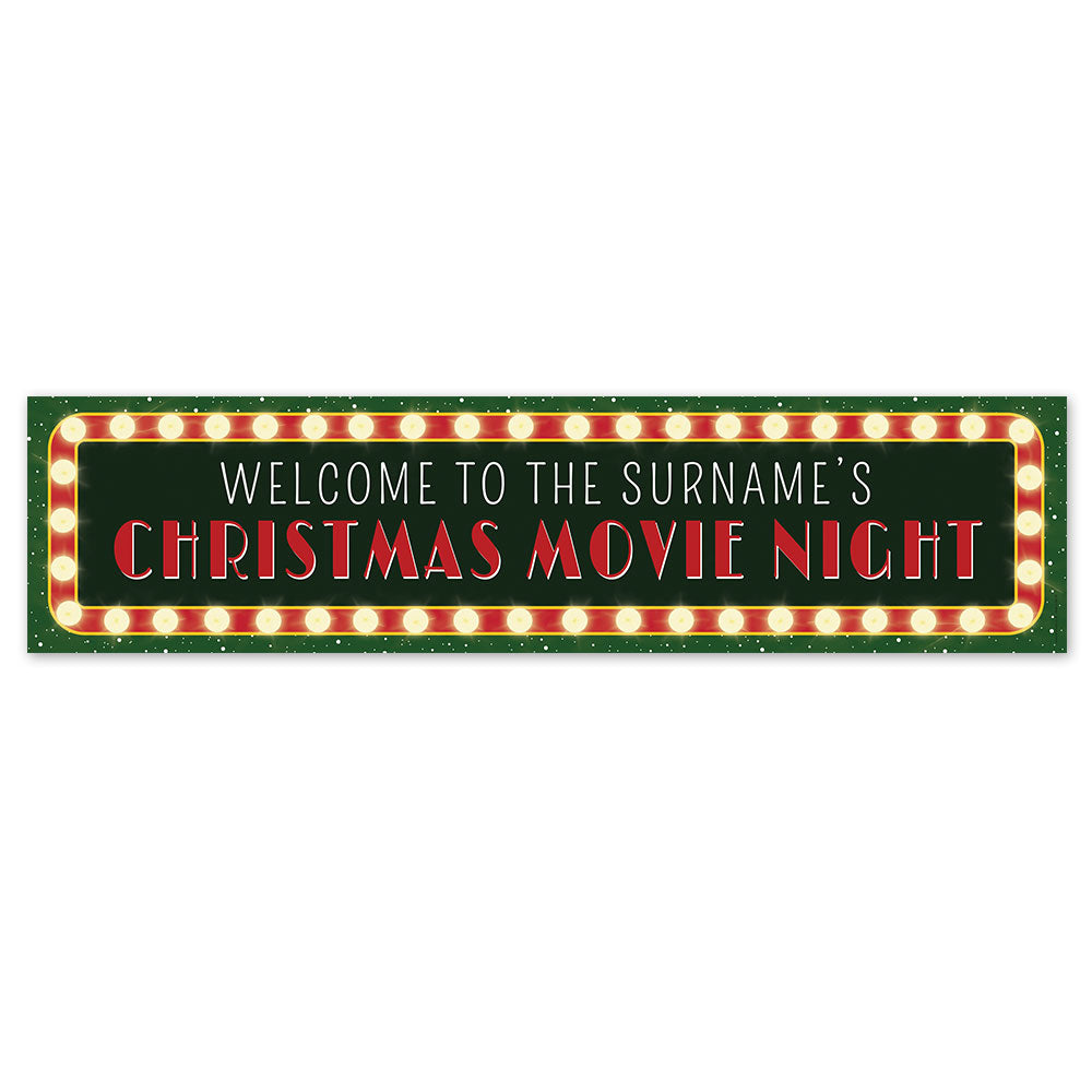 Personalised Christmas Movie Sign Banner - 120cm x 30cm