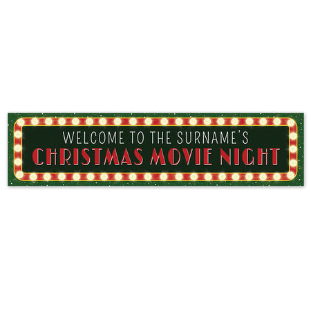 Personalised Christmas Movie Sign Banner - 120cm x 30cm