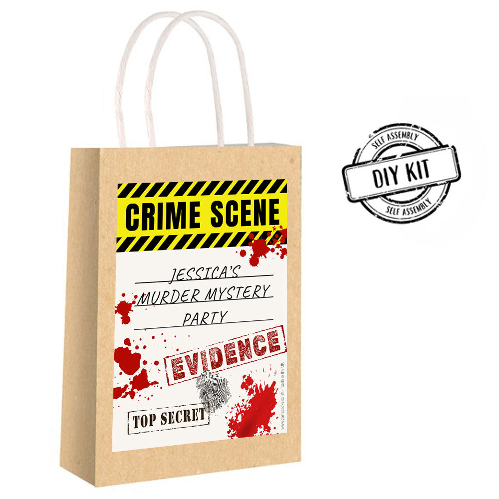 Murder Mystery Evidence Kit Paper Party Bags - Pack of 12