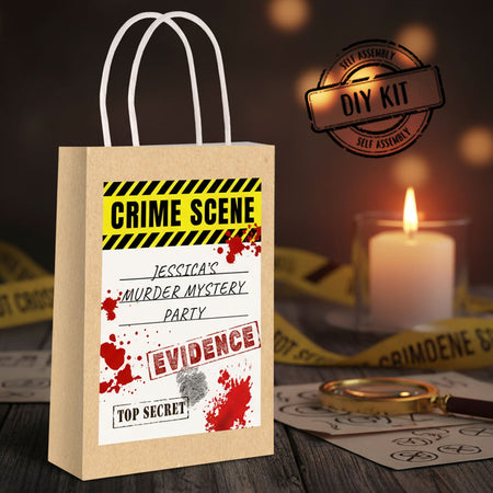 Murder Mystery Evidence Kit Paper Party Bags - Pack of 12