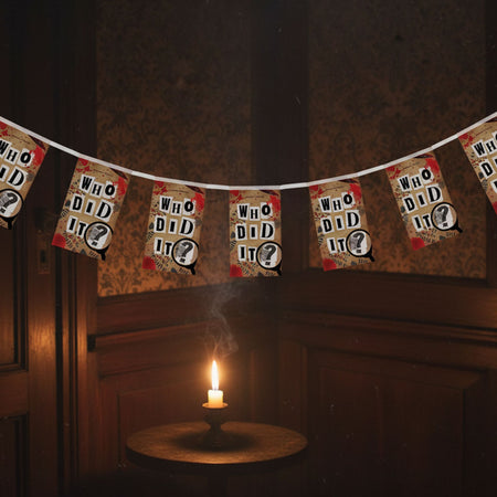 Who Did It Murder Mystery Paper Bunting Decoration - 2.4m