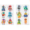 Mini Robot Temporary Tattoos - 2 Designs - Sheet of 6