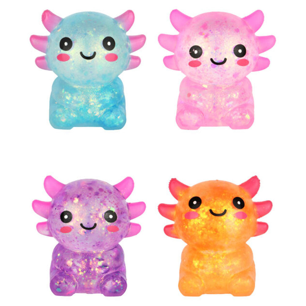 Mini Sparkly Axolotl Squeeze Toy - 7cm - 4 Assorted Designs - Each