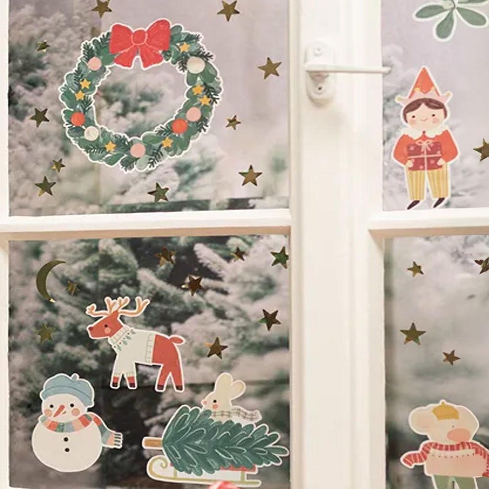 Merry Christmas Window Stickers - Pack of 40