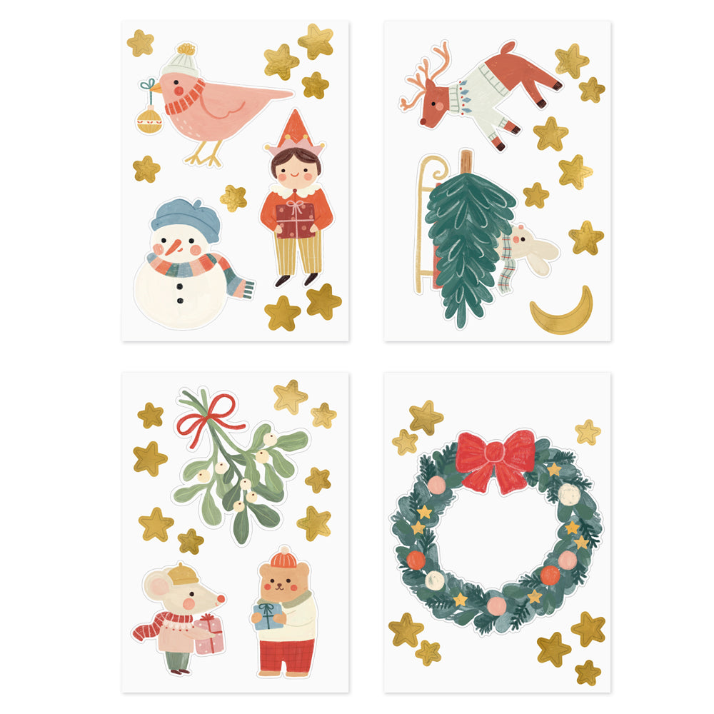 Merry Christmas Window Stickers - Pack of 40