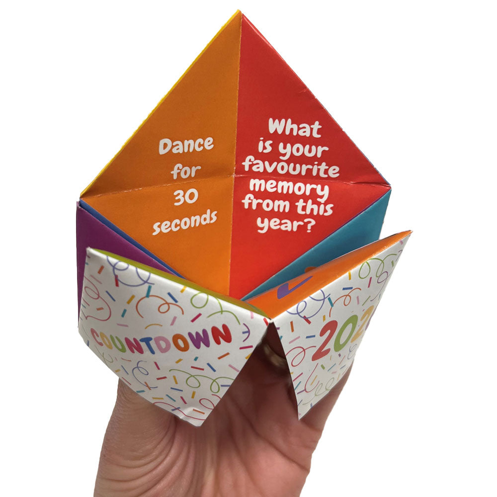 New Year's Eve Colourful Kids Paper Fortune Teller and Word Search Activity Sheet - A4