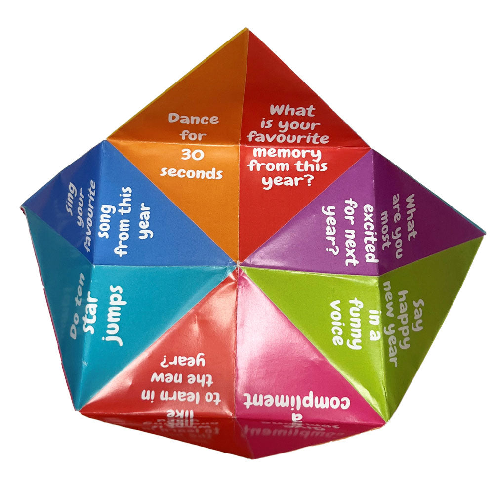 New Year's Eve Colourful Kids Paper Fortune Teller and Word Search Activity Sheet - A4