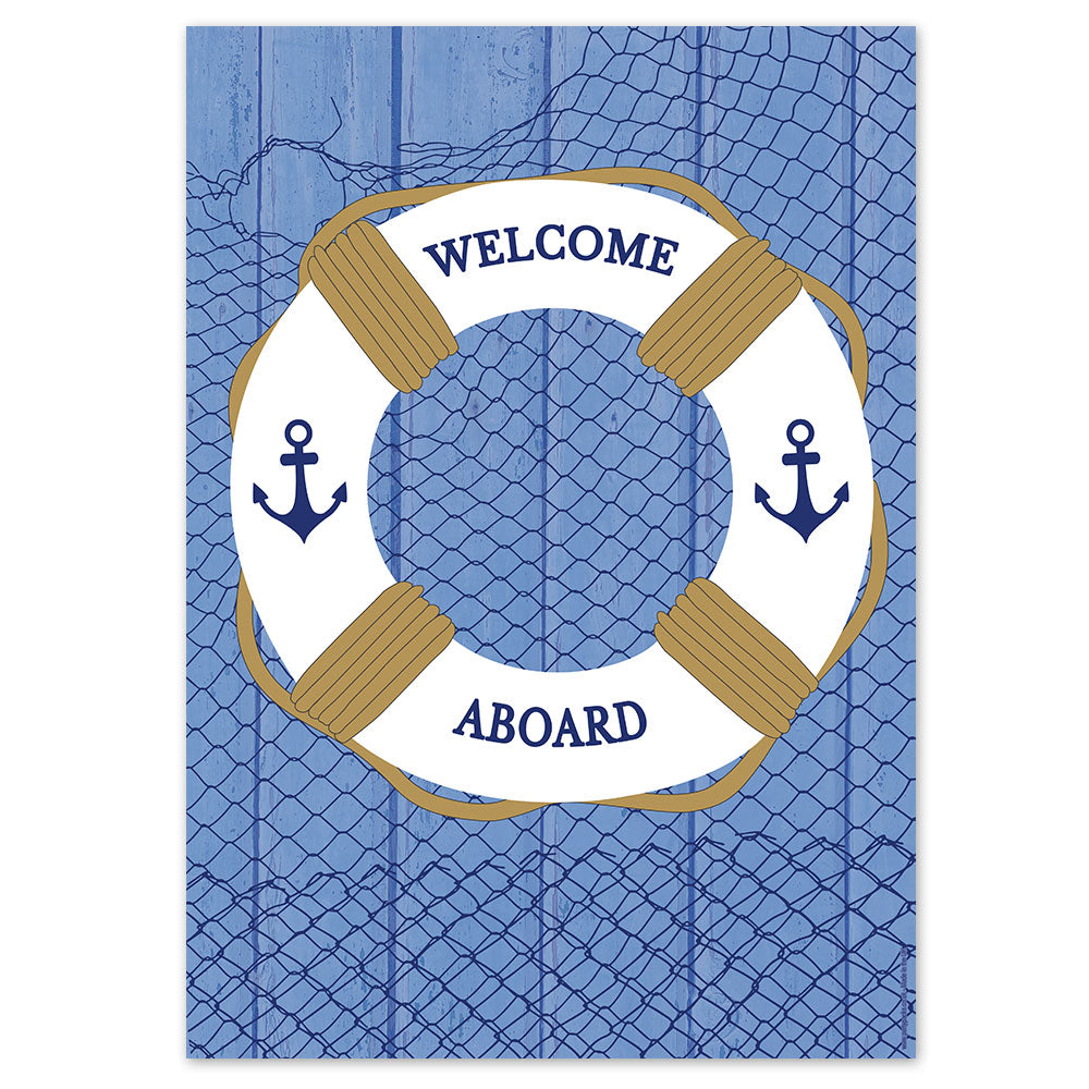 Nautical Welcome Aboard Buoy Ring Poster - A3