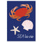 Nautical Crab and Shells Sea La Vie Poster - A3