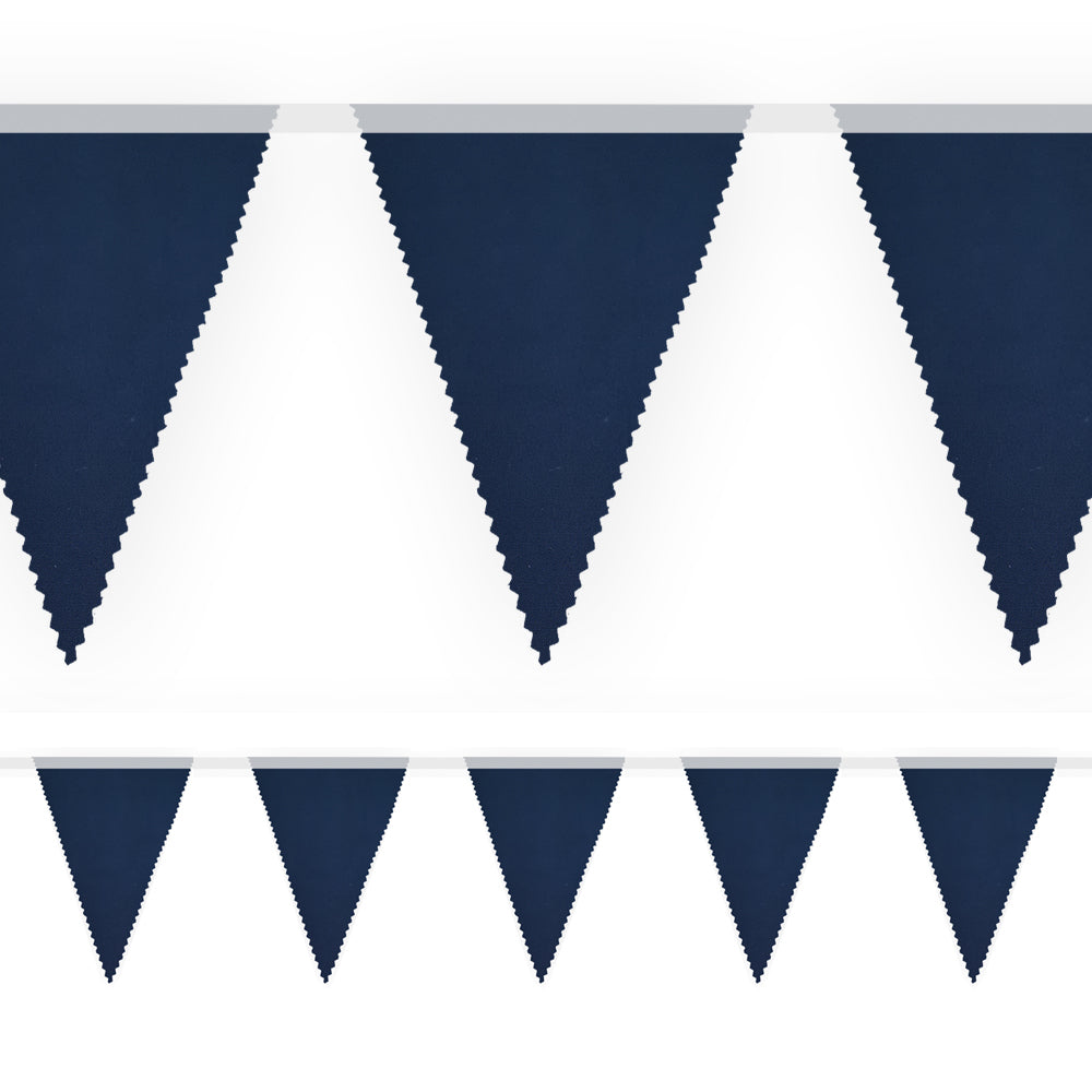 Navy Blue Fabric Pennant Bunting - 24 Flags - 8m