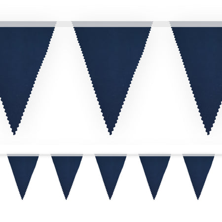 Navy Blue Fabric Pennant Bunting - 24 Flags - 8m