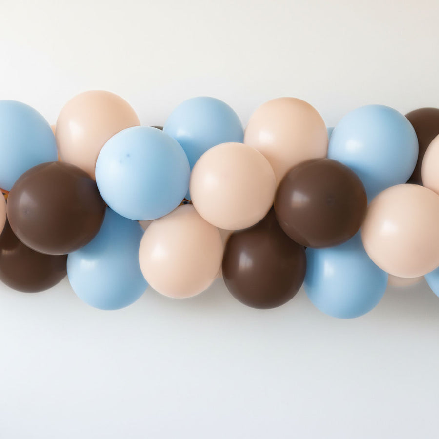 Neutral Brown White Sand and Pastel Blue Balloon Arch DIY Kit 2.5m ...
