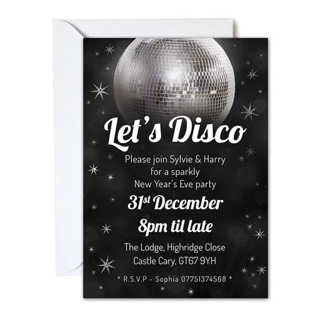 Disco Party Personalised Party Invitation - Pack of 16